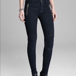Hudson Moto Dark Blue Skinny Jeans 27